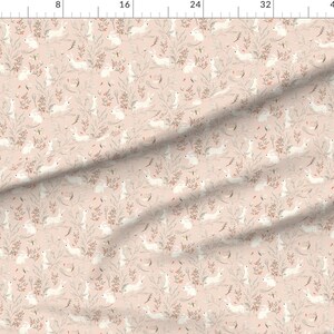 Botanical Bunnies Fabric Bunnies Pink By Katherine Quinn Bunnies Rabbits Floral Flowers Pink Cotton Fabric By The Yard With Spoonflower image 3
