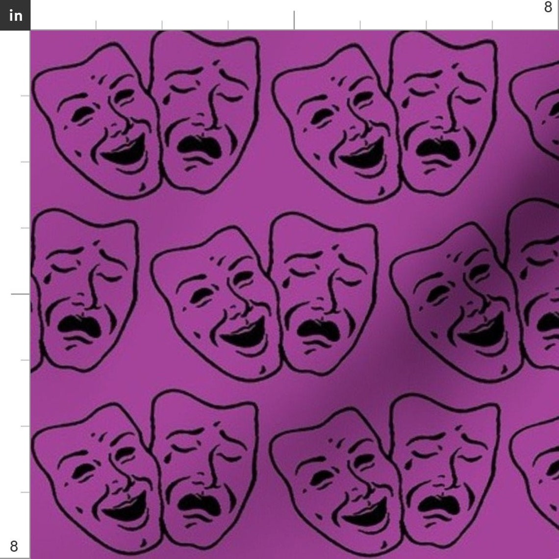 Drama Purple Masks Acting Fabric Drama Masks Expressions by Etsy