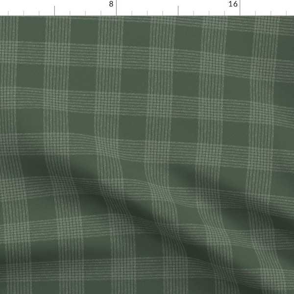 Forest Green Plaid Fabric - Plaid by dept_6 - Autumn Fall Winter Plaid Dark Green Check Rustic Cabin  Fabric by the Yard by Spoonflower