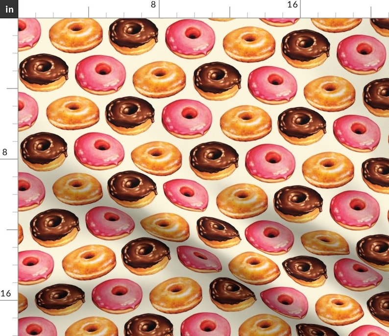 Assorted Donuts Fabric Donut Pattern by Kellygilleran Etsy