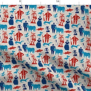 Minnesota Fabric - Minnesota Icons By Cindylindgren - Paul Bunyan Viking Folk Tales Hero History Cotton Fabric By The Yard With Spoonflower