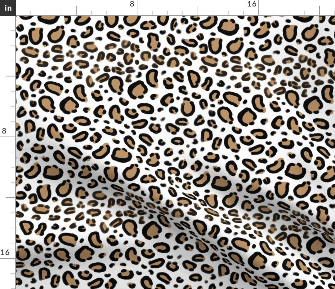 Spoonflower Removable Wallpaper Swatch - Leopard Animal Print White  Background Natural Tan Cheetah Spots Girly Custom Pre-Pasted Wallpaper 