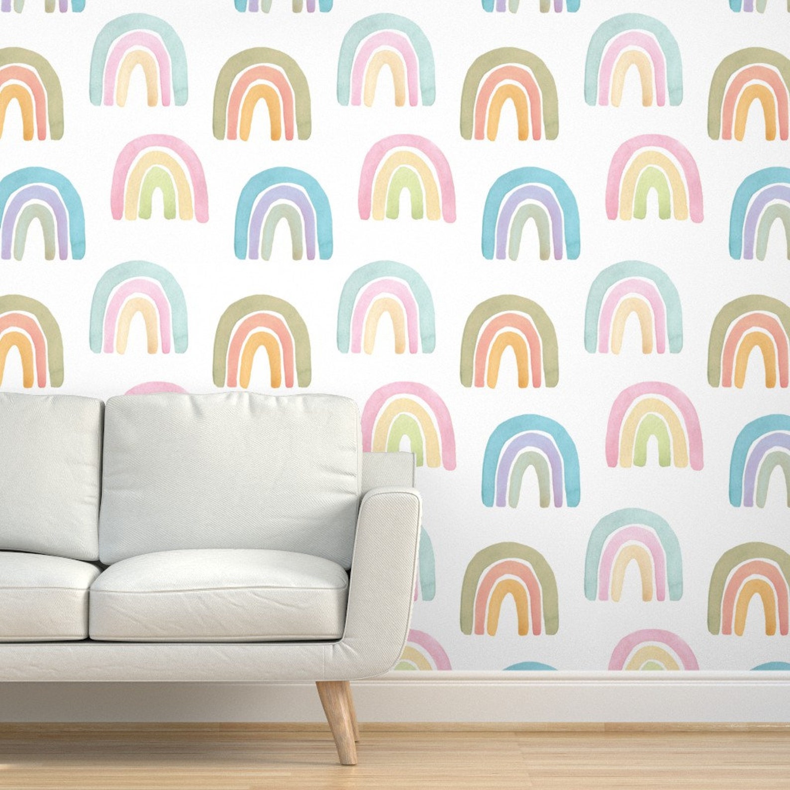 Pastel Rainbow Wallpaper Pastel Rainbows by Karolina Papiez - Etsy