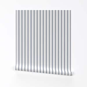 Coastal Stripe Removable Peel and Stick Wallpaper -  Classic Blue Farmhouse - Wall Art Wall Decor - Blue Four Stripe by marie_lacour_studio
