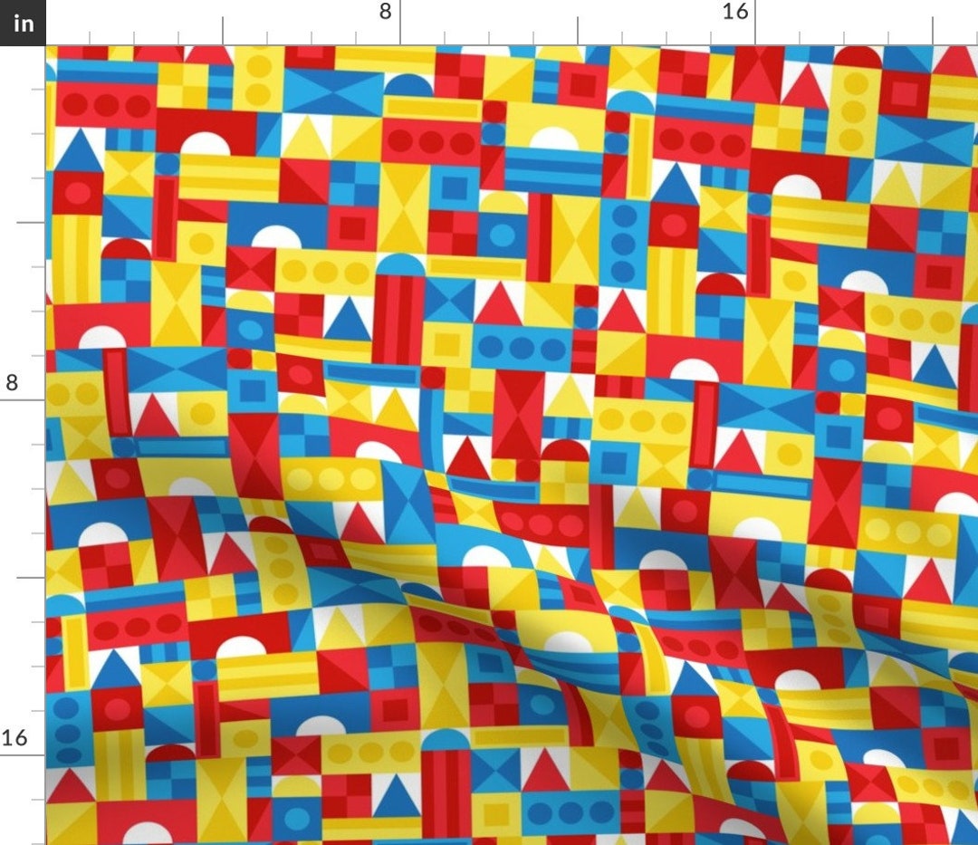 Nursery Building Blocks Fabric Building Blocks primary by Robyriker