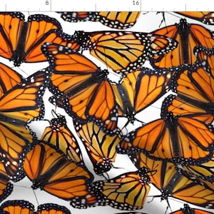 Monarch Butterflies Fabric - Monarch Flock Of Butterflies By Veerapfaffli - Insects Monarch Cotton Fabric By The Yard With Spoonflower