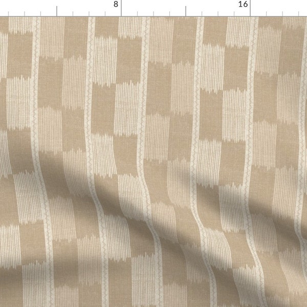 Beige Coastal Apparel Fabric - Beach Cottage by morrisseyfabric - Caramel Brown Woven Neutral Summer Nautical Clothing Fabric by Spoonflower