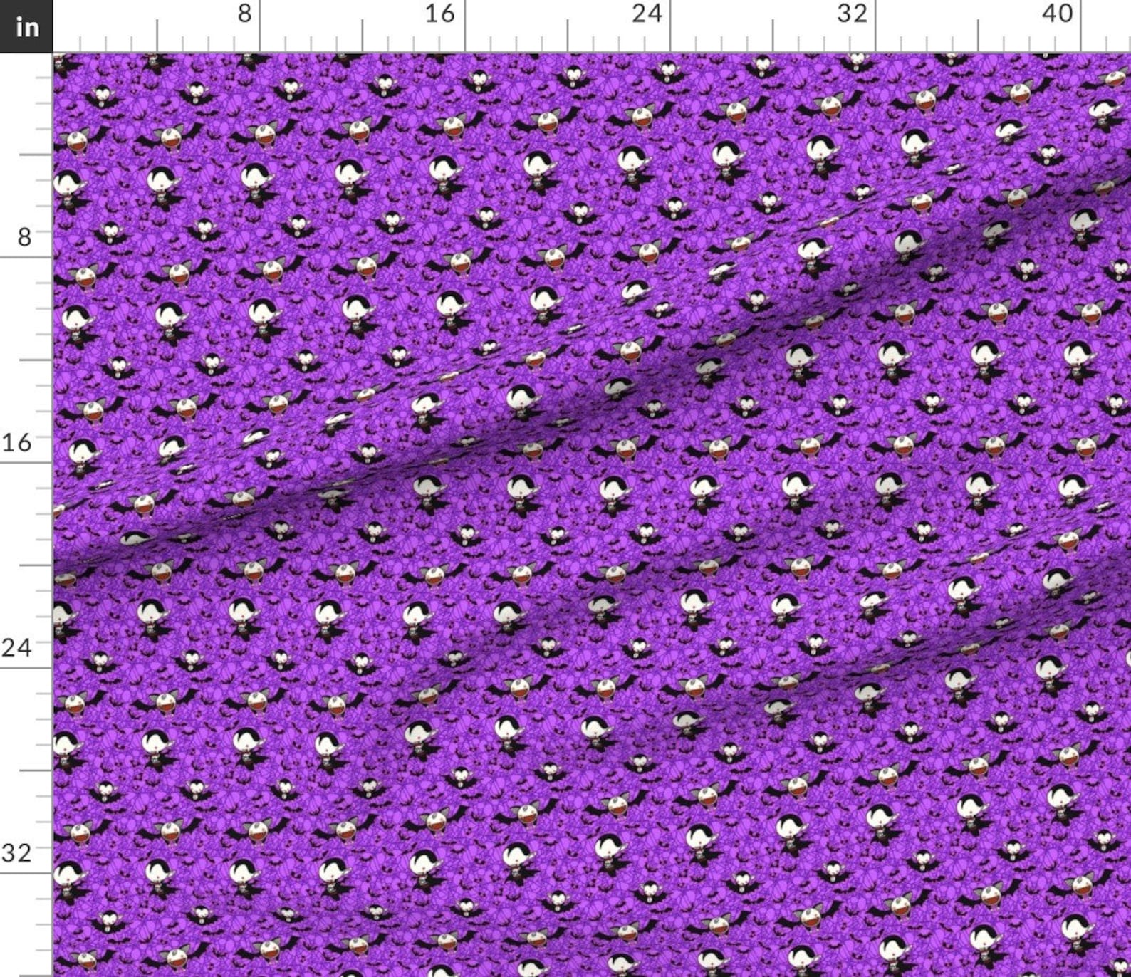 Purple Vampire Fabric Vampies 2 By Jadegordon Halloween Etsy France