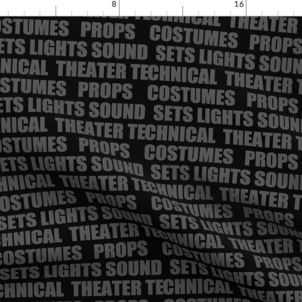 Theater Fabric - Technical Theatre - Cotton Fabrics By La Bricoleuse - Theater Typography Text Cotton Fabric By The Yard With Spoonflower