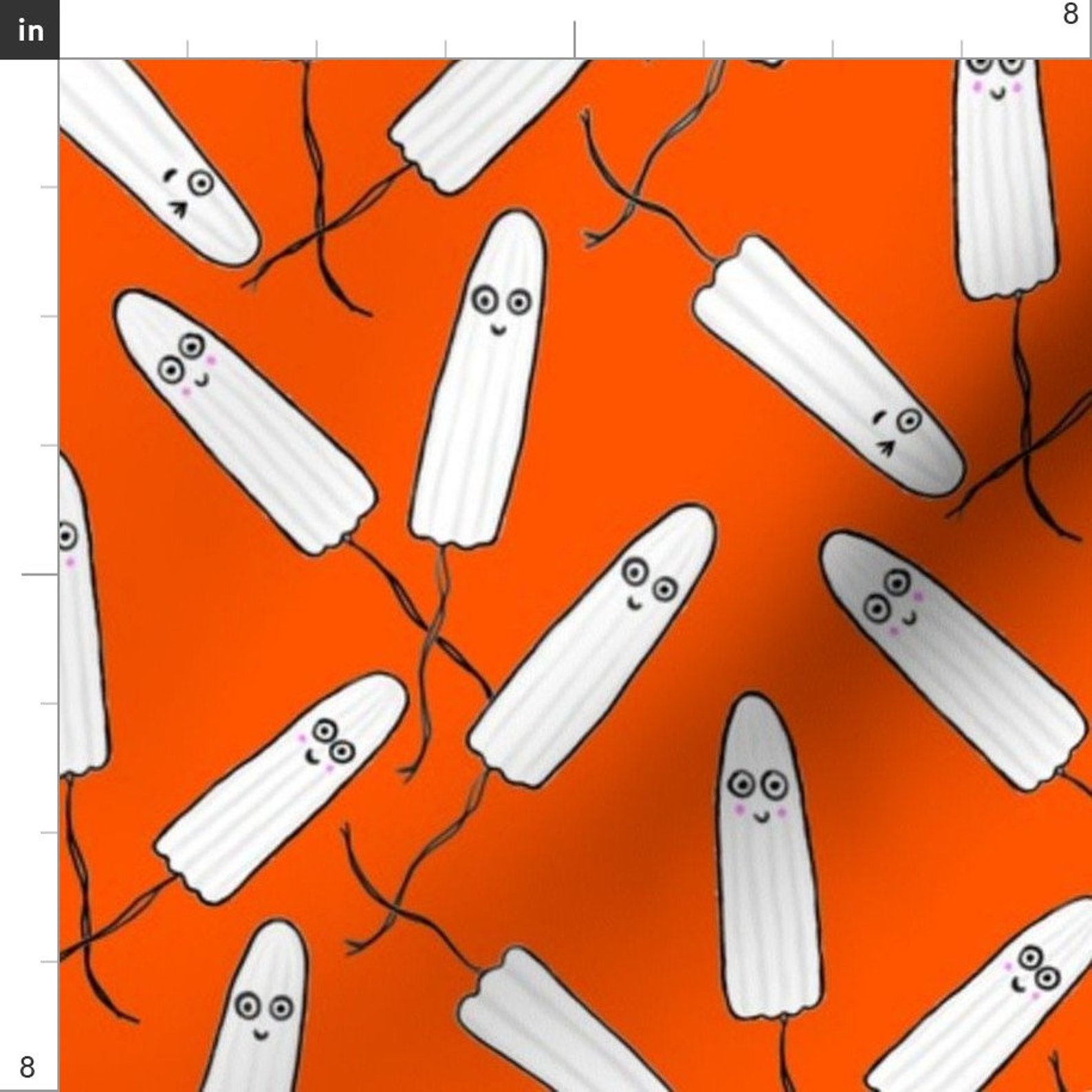 Orange Smiley Face Tampon Fabric Kawaii Tampons Orange by Etsy