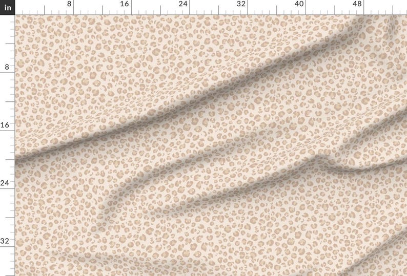 Animal Print Fabric - Animal Print Faded Light Taupe By Erin Kendal - Cream Beige Leopard Safari Cotton Fabric By The Yard With Spoonflower image 2