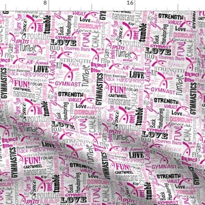Gymnastics Fabric - Gymnastics Fabric Pink By Heathertm13 - Gymnastics Gymnast Pink Girls Sports Cotton Fabric By The Yard With Spoonflower