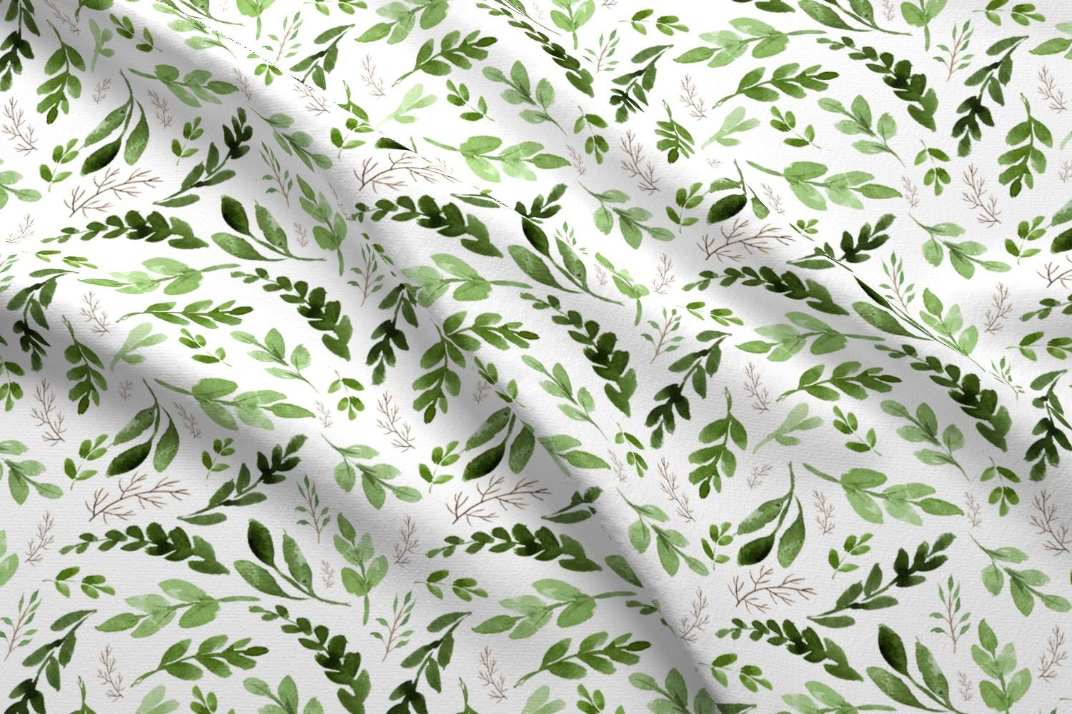 Summer Botanical Branches Fabric Leaves By | Etsy