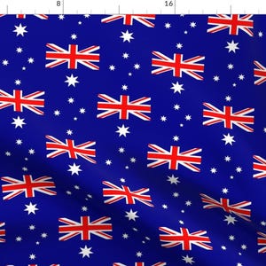 Australia Fabric - Australia Flag By Flagfabric - Australia Aussie Down Under Flag Quilt Cotton Fabric By The Yard With Spoonflower
