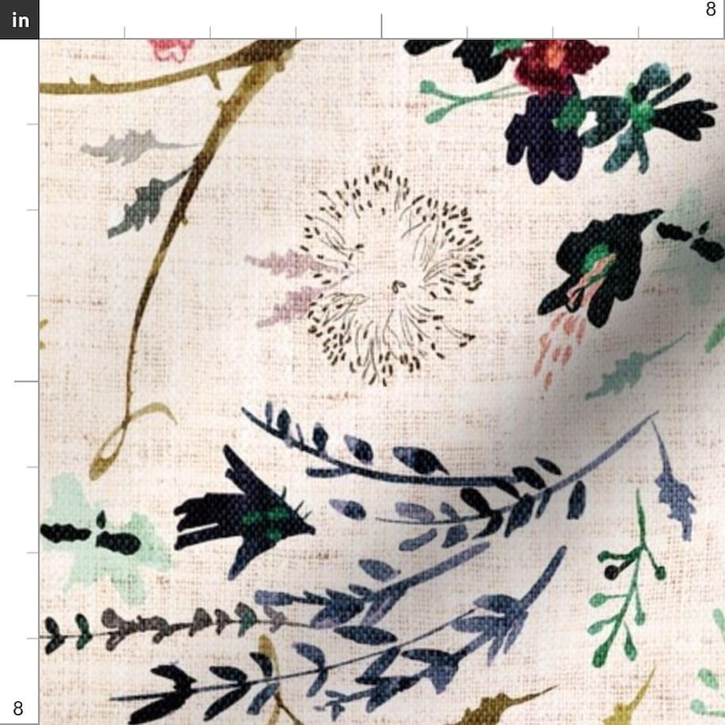 Romantic Floral Fabric - Fable Floral Blush by nouveau_bohemian - Woven Look Watercolor Blooms Botanical Fabric by the Yard by Spoonflower imagen 3