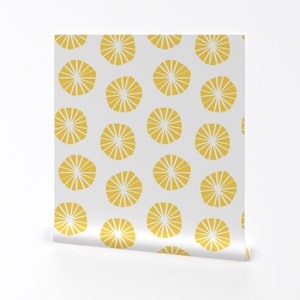 Lemon Wallpaper - Dandelions By Elliottdesignfactory - Lemon Custom Printed Removable Self Adhesive Wallpaper Roll by Spoonflower