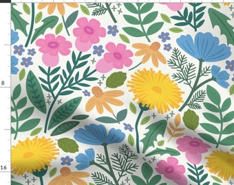 Spring Weeds Fabric - Garden Weeds By Mandykippax - Spring Nature Garden Blooms Grow Easter Dress Cotton Fabric By The Yard With Spoonflower