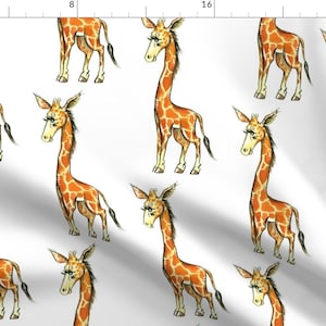 Giraffe Fabric - Giraffe! By Taraput - Summer Giraffe Nursery Decor Cotton Fabric By The Yard With Spoonflower