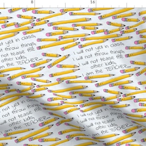Student Fabric - No. 2 I Am The Teacher By Bzbdesigner - School Education Cotton Fabric By The Yard With Spoonflower