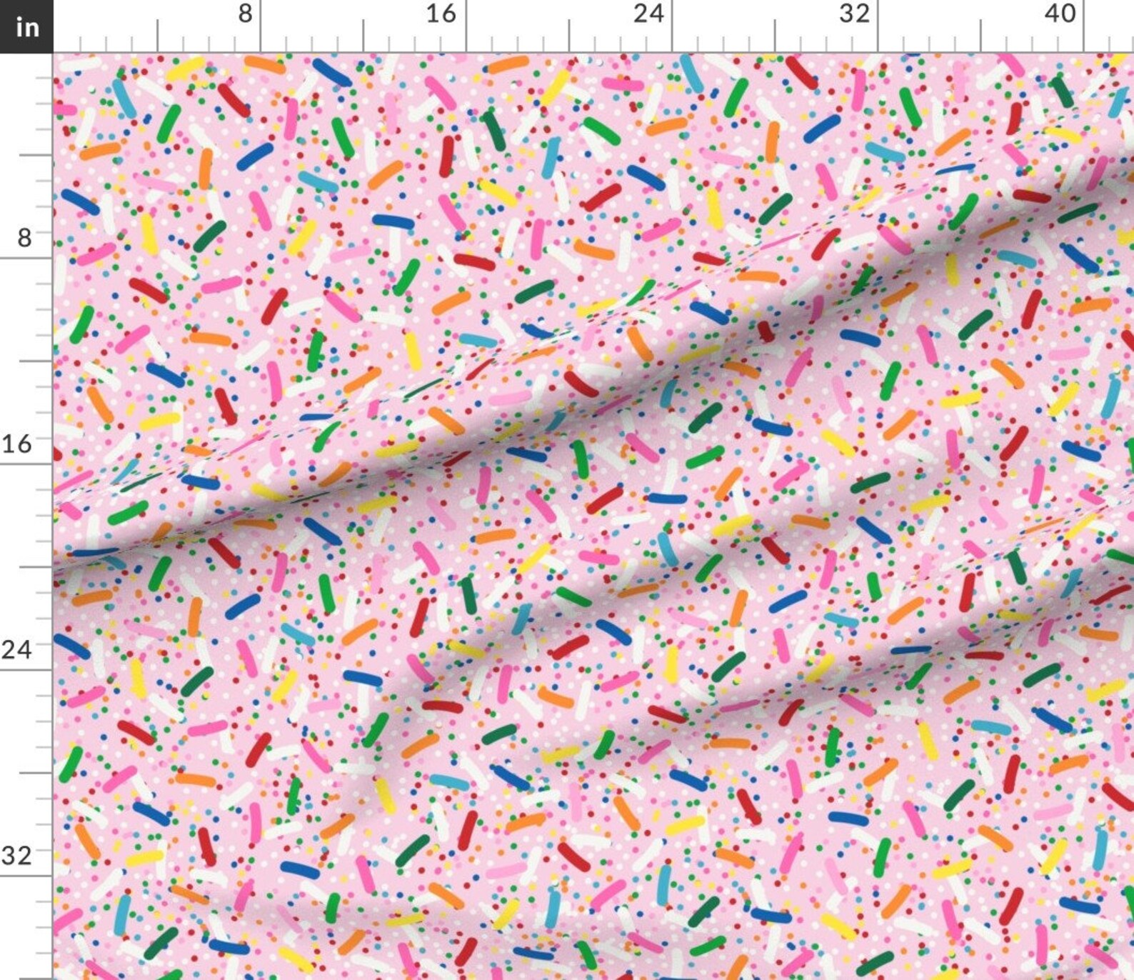 Ice Cream Sprinkles Fabric Rainbow Sprinkles on Strawberry Etsy