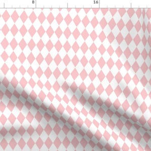 Harlequin Fabric - Diamonds PInk Dauphine And White By Peacoquettedesigns Baby Girl Nursery - Cotton Fabric By The Yard With Spoonflower