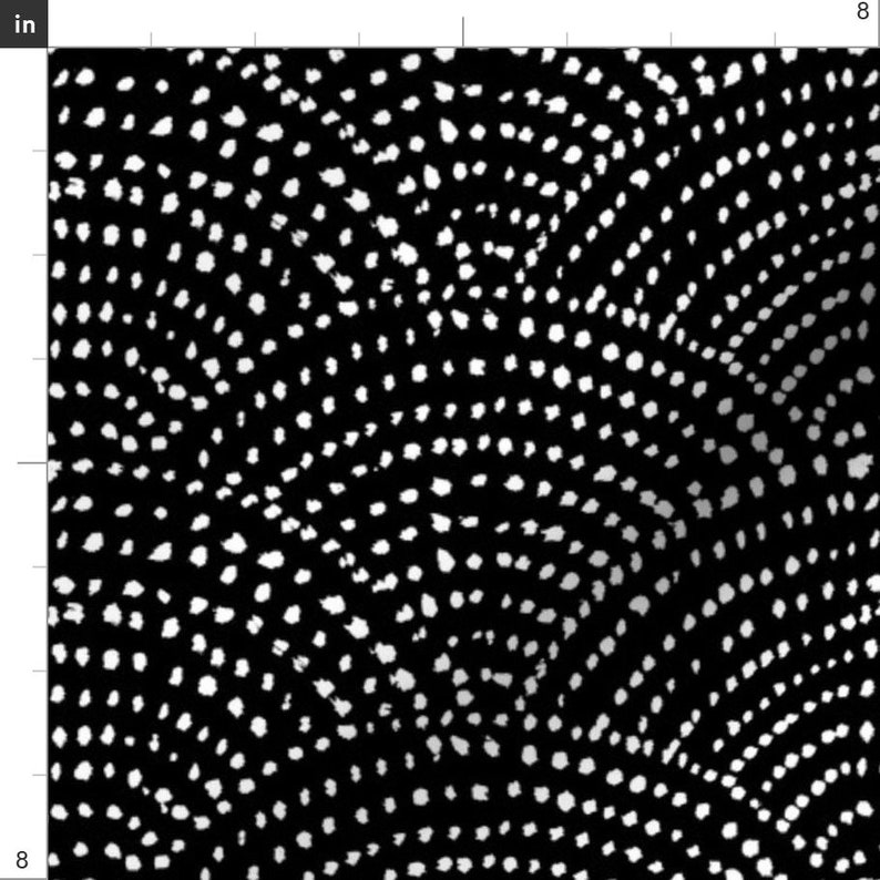 Scales Fabric Large Ink Dot Scales Black by Etsy