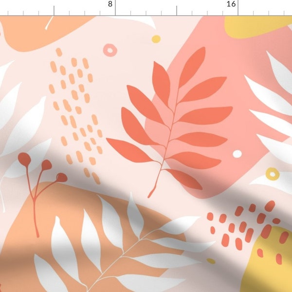 Tropical Pinks Fabric - Dreamy Summer Day by iris_barges - Minimalist Rose Pink Modern Floral Abstract Art Fabric by the Yard by Spoonflower
