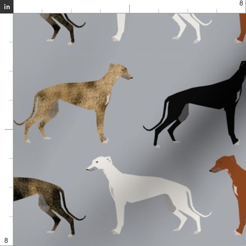 Greyhound Dog Fabric - Greyhounds Fabric Larger Version by Petfriendly ...
