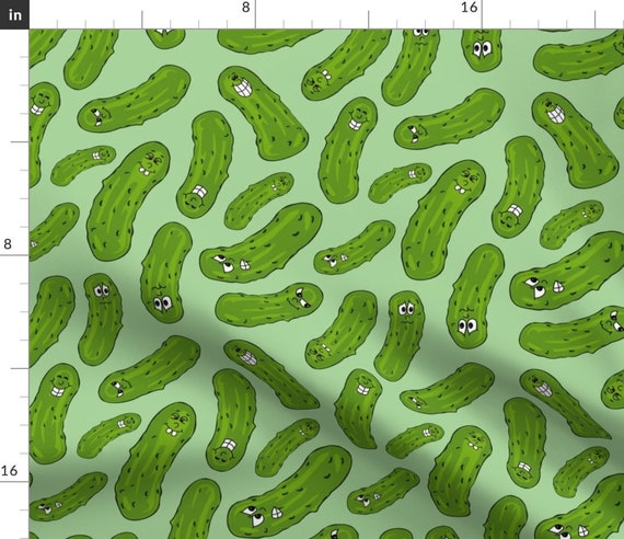 Pickles Fabric A Peculiar Pile of Pretty Pickles by - Etsy