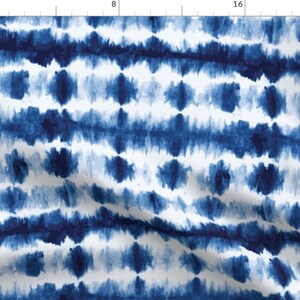 Indigo Blue Tie Dye Pattern Fabric Indigo Shibori Stripe By Radianthomestudio Indigo Cotton Fabric By The Yard With Spoonflower image 1