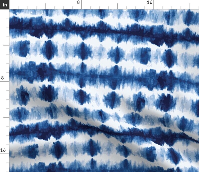 Indigo Blue Tie Dye Pattern Fabric Indigo Shibori Stripe By Radianthomestudio Indigo Cotton Fabric By The Yard With Spoonflower image 1