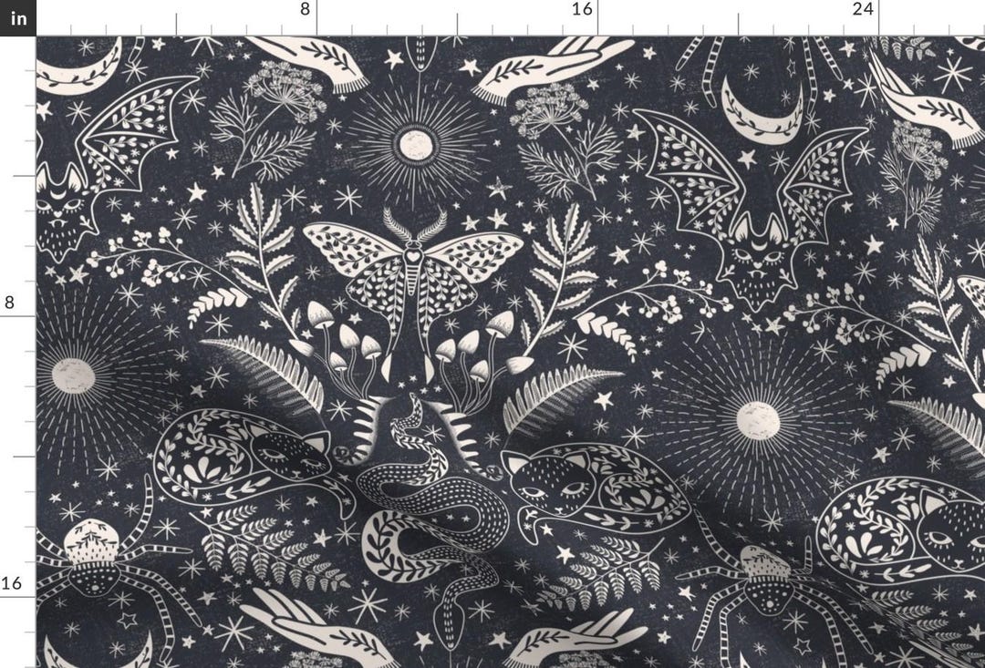 Magic Fabric - Eclectic Magic Witch by Garabateo - Witch Eclectic Moths ...