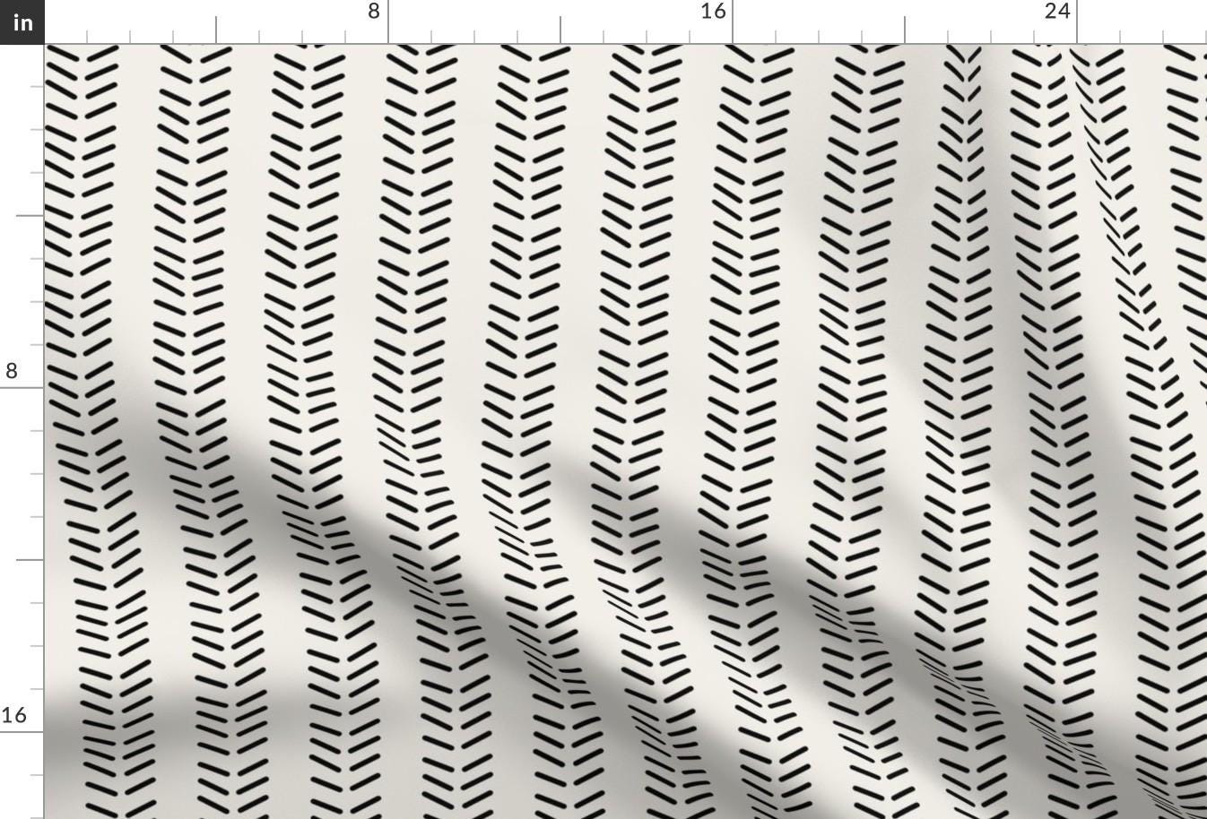 Mudcloth Herringbone Black Fabric - Mudcloth 3 Inverted Vertical By Kelly Korver - Mudcloth Cotton Fabric By The Yard With Spoonflower