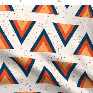 Retro Arrowhead Fabric - Alternating Arrowhead On Off White By Tramake - Geometric Home Decor Cotton Fabric By The Yard With Spoonflower