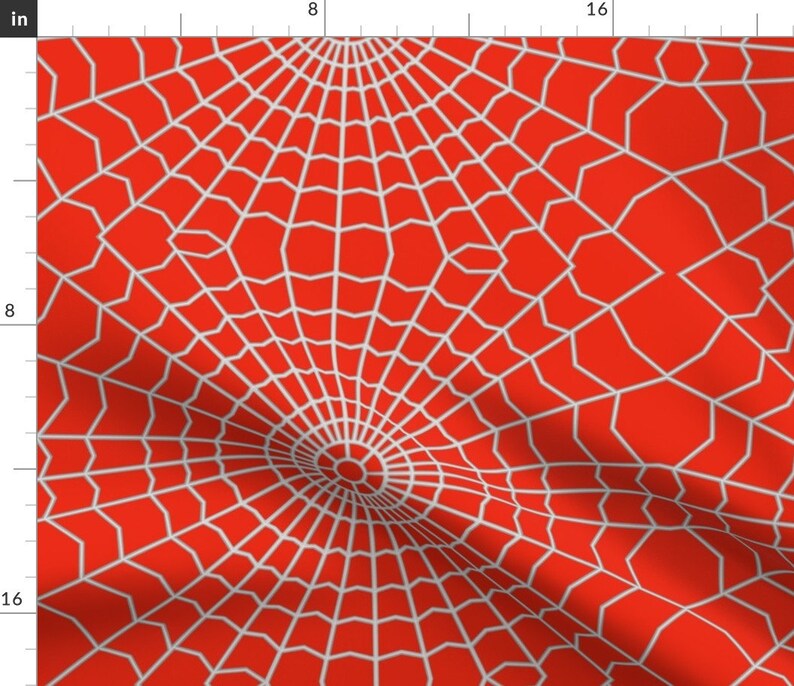 Spider Fabric Spider  on Bright Red by House of Heasman Etsy