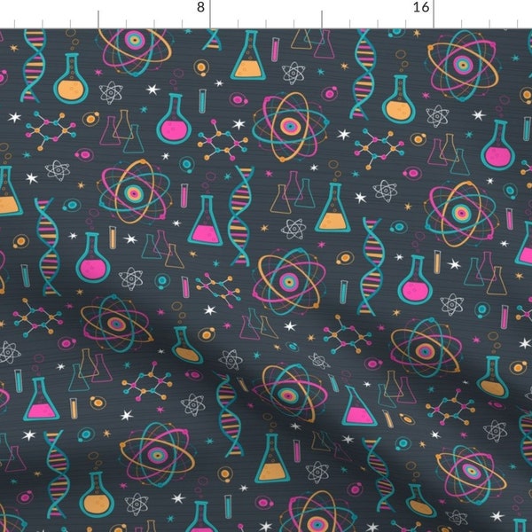 Science Fabric - Midcentury Modern Science By Robyriker - Scientist Atomic Chemistry STEM Teacher Cotton Fabric By The Yard With Spoonflower