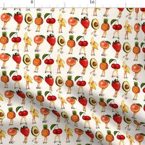Fruit Fabric - Fruit Girls 2.5" By Kellygilleran - Fruit Cotton Fabric By The Yard With Spoonflower