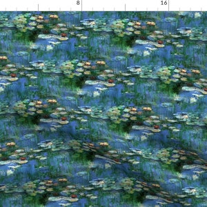 Water Lilies Fabric - Claude Monet Water Lilies 1916 Small By Peacoquettedesigns- Floral Painting Cotton Fabric By The Yard With Spoonflower