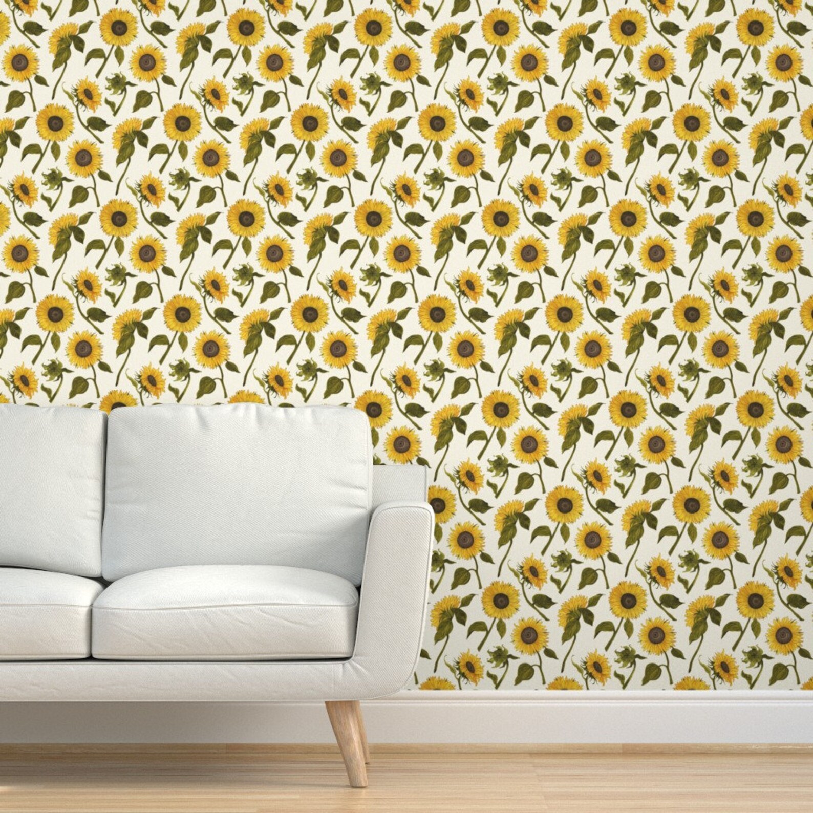 Sunflowers Wallpaper Sunflower Large by Angelastevens - Etsy