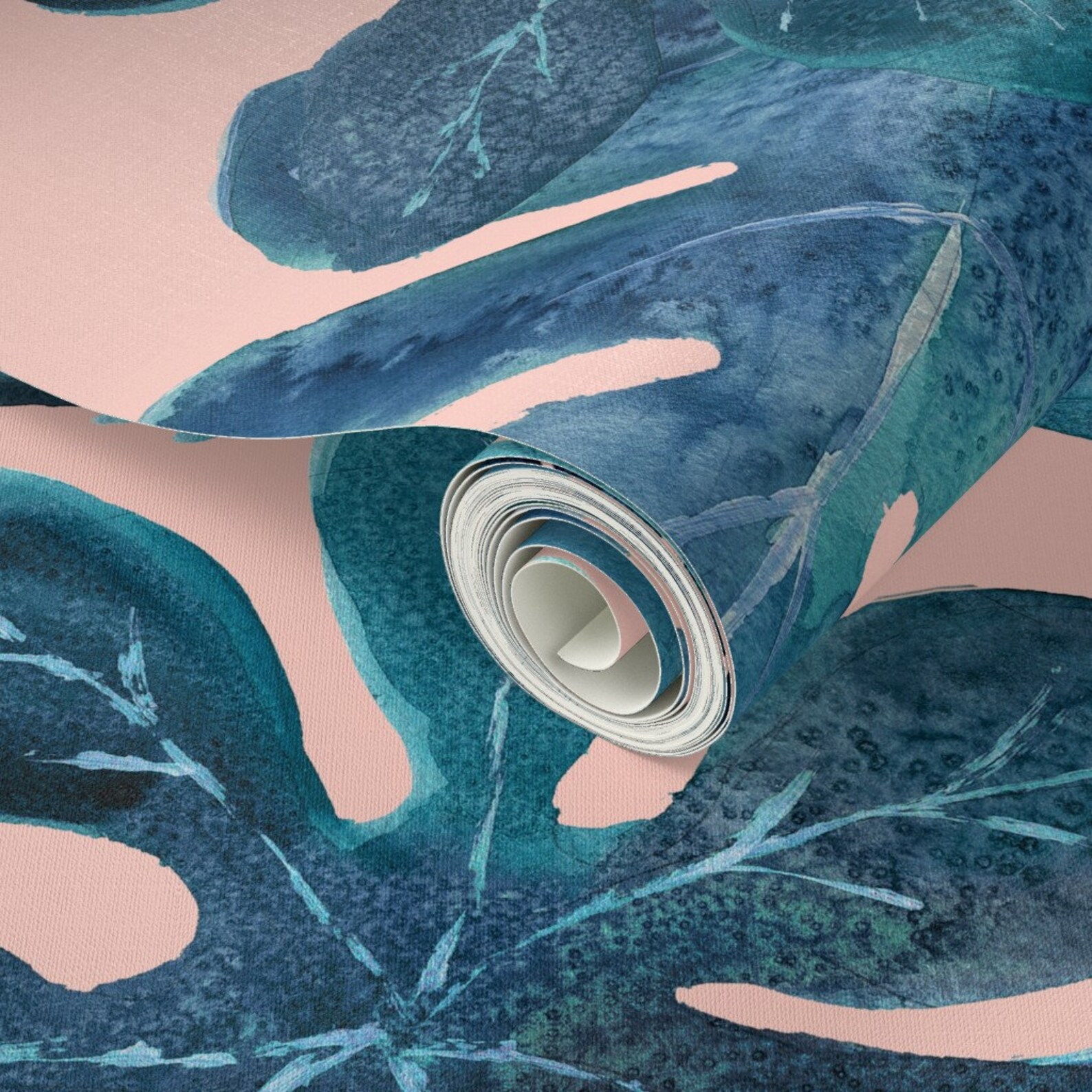 Pink Palm Tropical Wallpaper Tropical Leaves Large by - Etsy