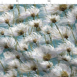 Beach Grass Fabric - Cotton Grass Dream By Southwind - Blue White Green Nature Meadow Summer Cotton Fabric By The Yard With Spoonflower image 1