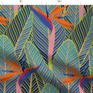 Bright Rainforest Fabric - Tropical Bird Of Paradise By Cjldesigns -Modern Colorful Summer Jungle Cotton Fabric By The Yard With Spoonflower