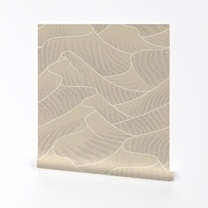 Papel pintado autoadhesivo de dunas de arena - Olas de playa de verano en tonos tierra beige tostado - Decoración de pared - Susurros del desierto de sveta_aho