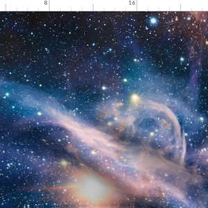 Galaxy Nebula Fabric - Carina Nebula By Mamastaumps - Dark Outer Space Star Cotton Fabric By The Yard With Spoonflower