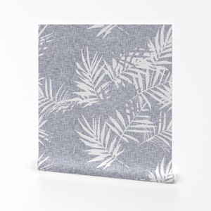 Tropical Wallpaper - Geometric Palm Linen Light By Holli Zollinger - Custom Printed Removable Self Adhesive Wallpaper Roll by Spoonflower