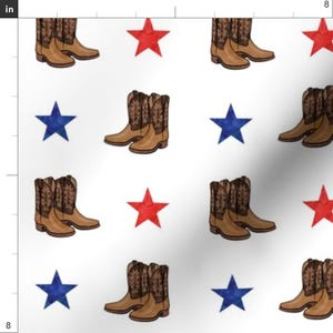 Boots Fabric - Cowboy Boots Red Blue Stars By Littlearrowdesign - Cowgirl Boot Country America Cotton Fabric By The Yard With Spoonflower Bild 3