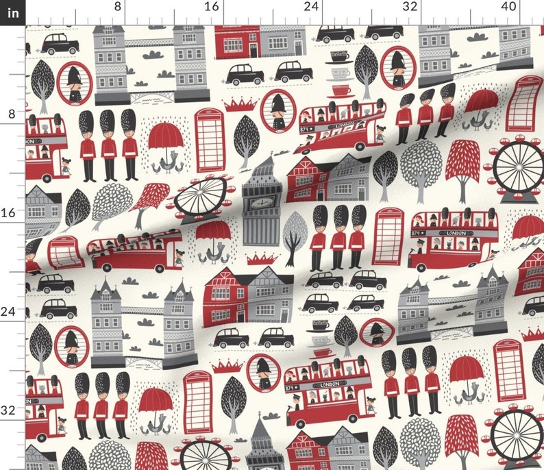 London Fabric London Calling Conversational by Stacyiesthsu Etsy