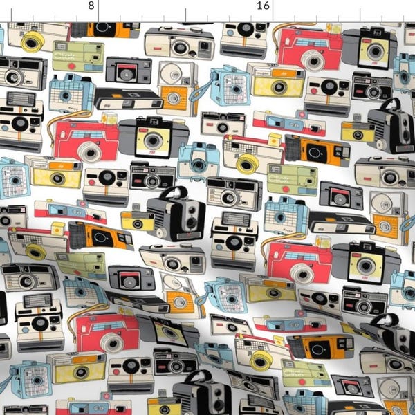 Retro Camera Fabric - Make It Snappy! By Pennycandy - Vintage Retro Camera Cotton Fabric By The Yard With Spoonflower