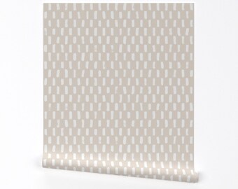 Neutraal boerderijbehang - Brushstroke Stripe van primuspattern - Minimal Japandi Simple Verwisselbare Peel and Stick Wallpaper van Spoonflower