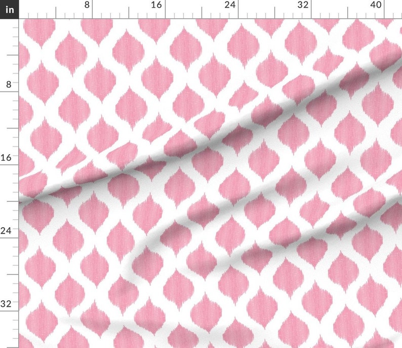 Pink and White Ikat Fabric Lela Ikat in Pink by Etsy